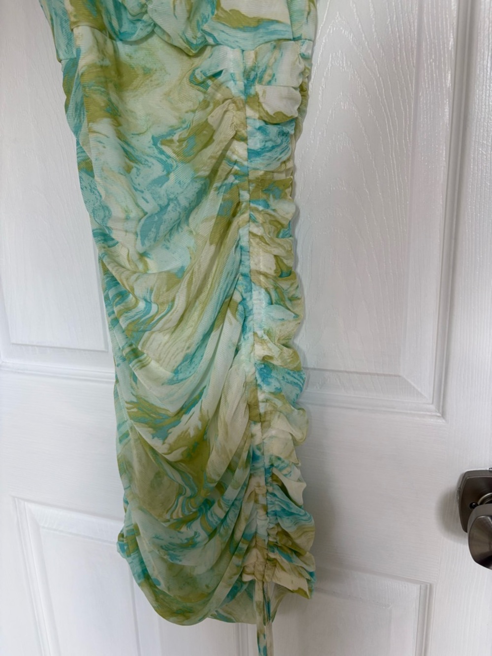 Timing Marble Print Ruched Bodycon Dress - Picture 3 of 7